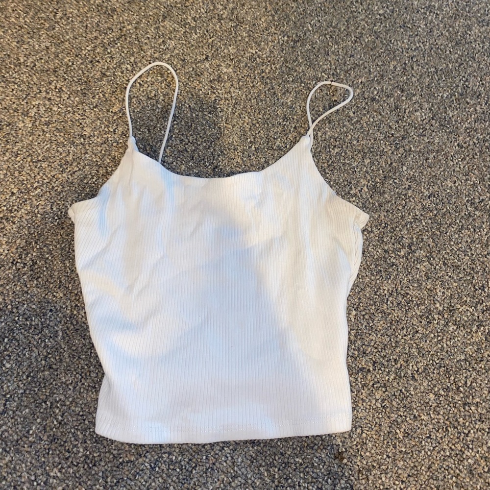 Garage White Sleeveless Crop Camisole Top